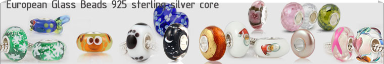 European Glass Beads 925 sterling silver core