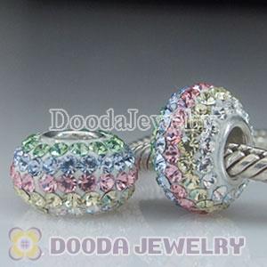 Jewelry silver beads with 90 crystal rhinestones Austrian crystal Jewelry beads