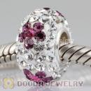 Jewelry silver beads with 90 crystal rhinestones Austrian crystal Jewelry beads with 5 flowers