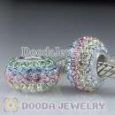 Jewelry silver beads with 90 crystal rhinestones Austrian crystal Jewelry beads