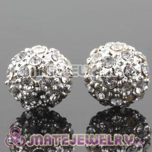 10mm Sambarla Style Pave Crystal Alloy Ball Beads
