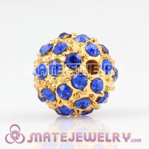 10mm Sambarla Style Gold Plated Crystal Alloy Ball Beads