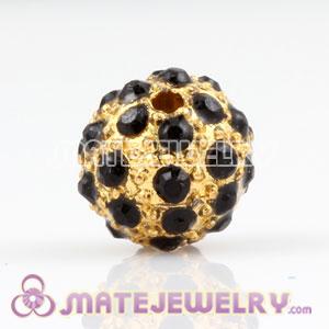 10mm Sambarla Style Gold Plated Crystal Alloy Ball Beads