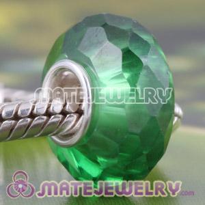 Green cubic zirconia beads in 925 silver core