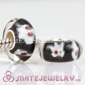 Charm Lampwork glass beads in 925 silver single core