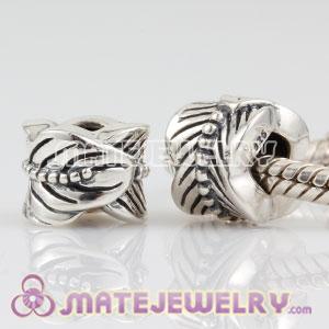 925 Sterling Silver Feather charm Beads fit European Beads