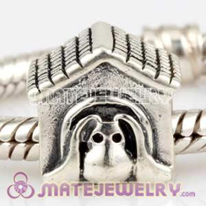 925 Sterling Silver Doghouse charm Beads fit European Beads