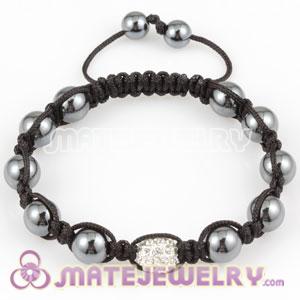 Sambarla Inspired Bracelets with white Crystal Alloy Beads and Hematite