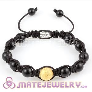 Fashion Sambarla Style Bracelet Wholesale with gold plated copper and Black ABS plastic beads