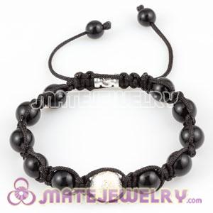 Fashion Sambarla Style Bracelet Wholesale with silver plated copper and Black ABS plastic beads