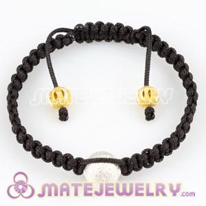 Fashion Sambarla Black Macrame Bracelet Wholesale with silver plated copper beads 