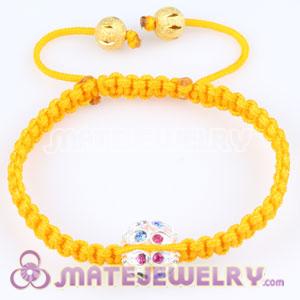 Fashion Sambarla yellow Macrame Bracelet Wholesale with colored Crystal disco ball beads