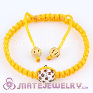 Fashion Sambarla yellow Macrame Bracelet Wholesale with champagneCrystal disco ball beads