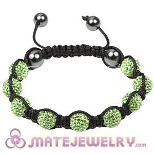 9 Finest Tresor green Czech Crystal Bead Sambarla Style Bracelets with Hematite