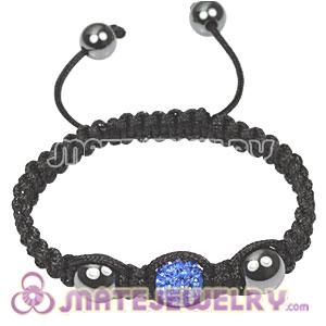 Fashion Tresor Macrame Bracelets blue Crystal and Hematite beads 