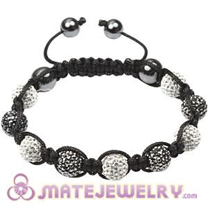Fashion Tresor Bracelets with white-black Czech Crystal and Hematite beads 
