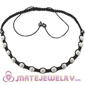 Fashion handmade Tresor necklace with white Czech Crystal and Hematite beads 
