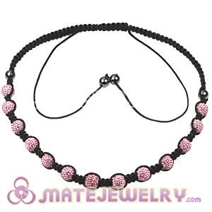Fashion handmade Tresor necklace with pink Czech Crystal and Hematite beads 