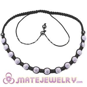 Fashion handmade Tresor necklace with purple Czech Crystal and Hematite beads 