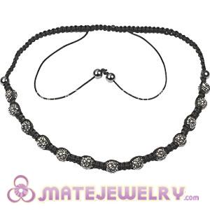Fashion handmade Tresor necklace with grey Czech Crystal and Hematite beads 
