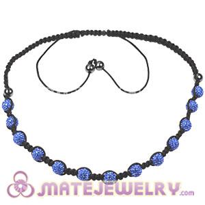 Fashion handmade Tresor necklace with blue Czech Crystal and Hematite beads 