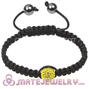 2011 latest Tresor Macrame Bracelets with yellow Crystal and Hematite beads 