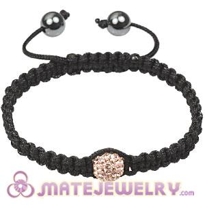 Fashion handmade Tresor Macrame Bracelets with pink Crystal and Hematite beads 