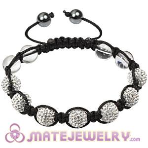 Fashion Tresor Bracelets with 4 white crystal beads and pave crystal bead