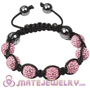 2011 latest child Tresor Bracelets with lovely pink pave crystal and hemitite beads