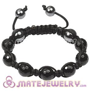 2011 latest Tresor child Bracelets with 7 faceted black agate beads and hemitite 