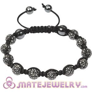 Fashion Tresor mens Bracelets with grey crystal beads and hemitite 
