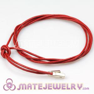 Hot red Leather Bracelet with 925 Sterling Silver Ends