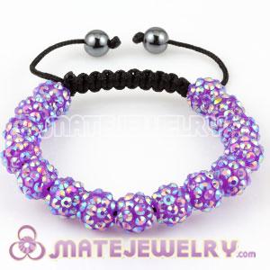 Fashion Sambarla style Bracelet Wholesale with purple plastic Crystal beads and hemitite
