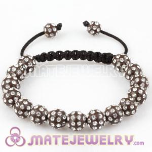 Sambarla style Bracelets Wholesale with grey plastic pave Crystal  Beads