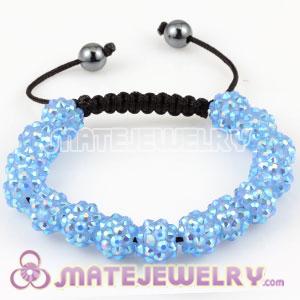 Fashion Sambarla style Bracelet Wholesale with blue plastic Crystal beads and hemitite