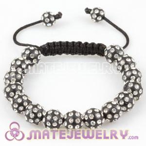 Sambarla style Bracelets Wholesale with black plastic pave Crystal  Beads