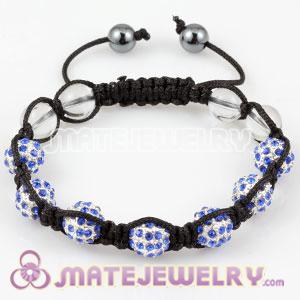 Sambarla Style Bracelets with blue Crystal Ball and white crystal beads