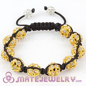 Sambarla style Bracelets with with gold Plated hollow crystal Ball Bead