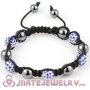 2011 fashion Sambarla Style Bracelets with blue Crystal Alloy Beads and Hematite