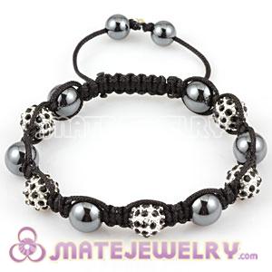 2011 fashion Sambarla Style Bracelets with black Crystal Alloy Beads and Hematite