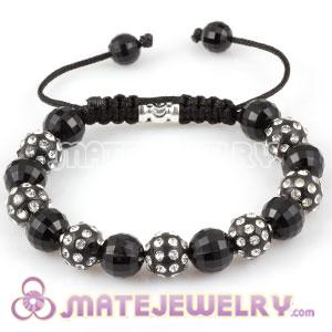 Fashion Sambarla Inspired Bracelet with Faceted Black ABS and crystal plastic Beads
