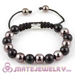 Fashion Sambarla Style Bracelet Wholesale with Gunmetal and Black ABS plastic bead