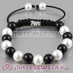 Fashion Sambarla style Bracelet with Pearl and Black ABS Beads