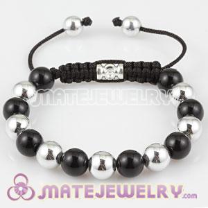 Fashion handmade Sambarla style Bracelet with silver and black ABS plastic beads