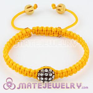 Fashion Friendship inspired Sambarla Yellow Macrame Bracelet with grey pave Crystal plastic Beads