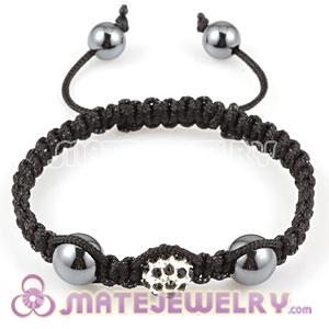 Sambarla Inspired Macrame Bracelets with  black Crystal Beads and Hematite