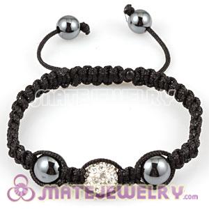Sambarla Friendship Inspired Macrame friendship Bracelets with clear Crystal Beads and Hematite