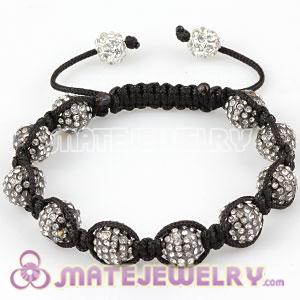 2011 hottest Sambarla style Bead Bracelets with 10 pave Crystal grey Beads