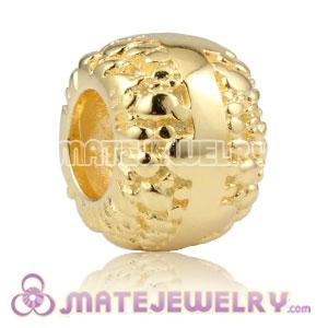Gold plated Sterling Silver charm Bead fits European bracelet