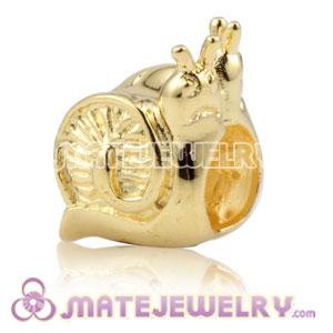 Gold plated 925 Sterling Silver Snail Couple charm Beads fits European bracelet